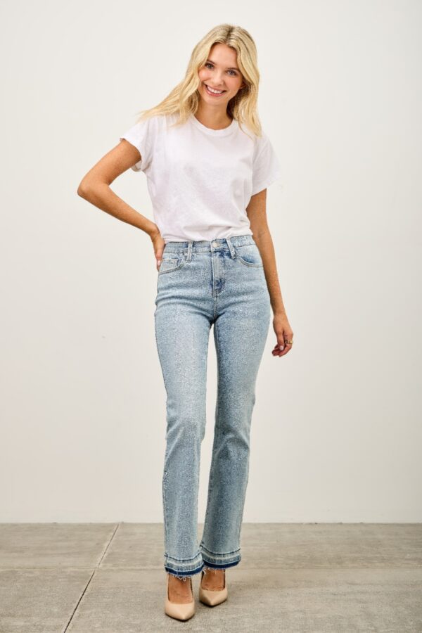 Mid-Rise Flare Jeans with Released Hem
