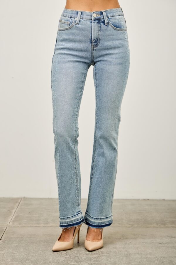 Mid-Rise Flare Jeans with Released Hem