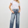 Mid-Rise Straight Jeans with Pintuck