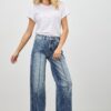 Mid-Rise Straight Jeans with Pintuck