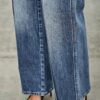 Mid-Rise Straight Jeans with Pintuck
