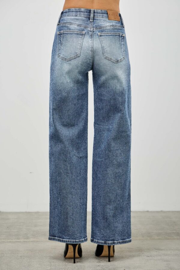 Mid-Rise Straight Jeans with Pintuck