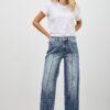 Mid-Rise Straight Jeans with Pintuck