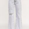 High-Rise Wide-Leg Jeans – Acid Grey Wash
