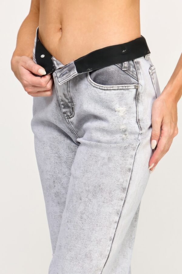 High-Rise Wide-Leg Jeans – Acid Grey Wash