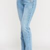 High-Rise Straight Jeans with Buttoned Pocket