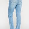 High-Rise Straight Jeans with Buttoned Pocket