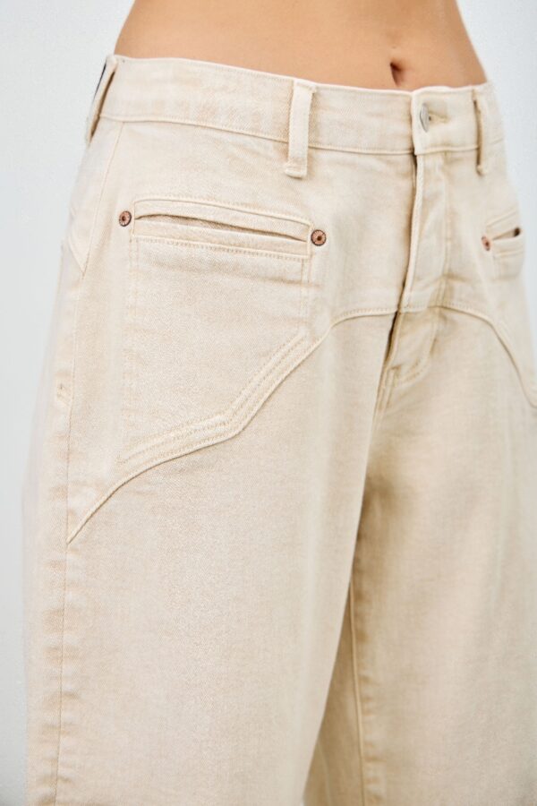 High-Rise Western-Print Barrel-Leg Jeans
