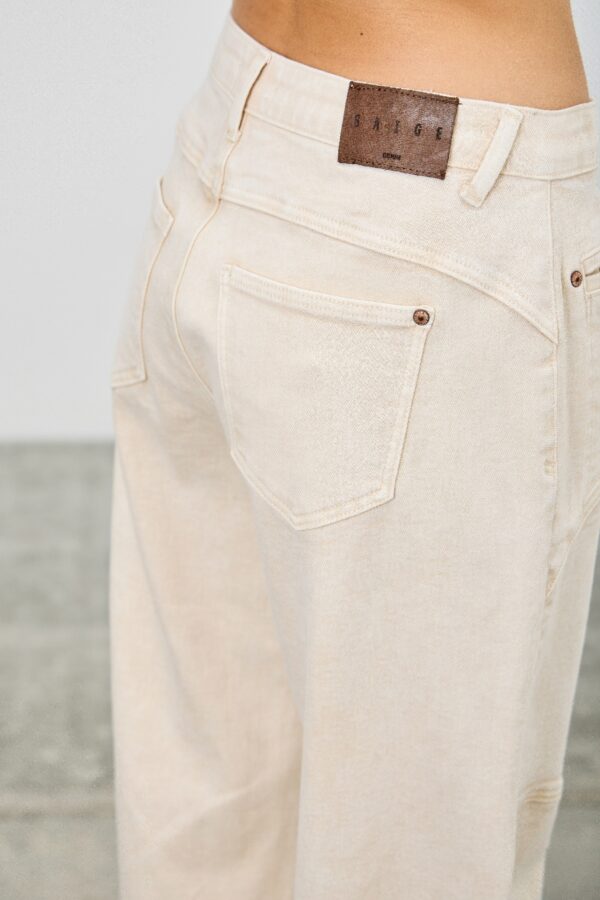 High-Rise Western-Print Barrel-Leg Jeans
