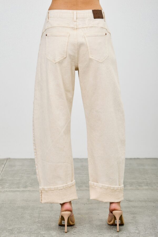 High-Rise Western-Print Barrel-Leg Jeans