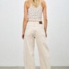 High-Rise Western-Print Barrel-Leg Jeans