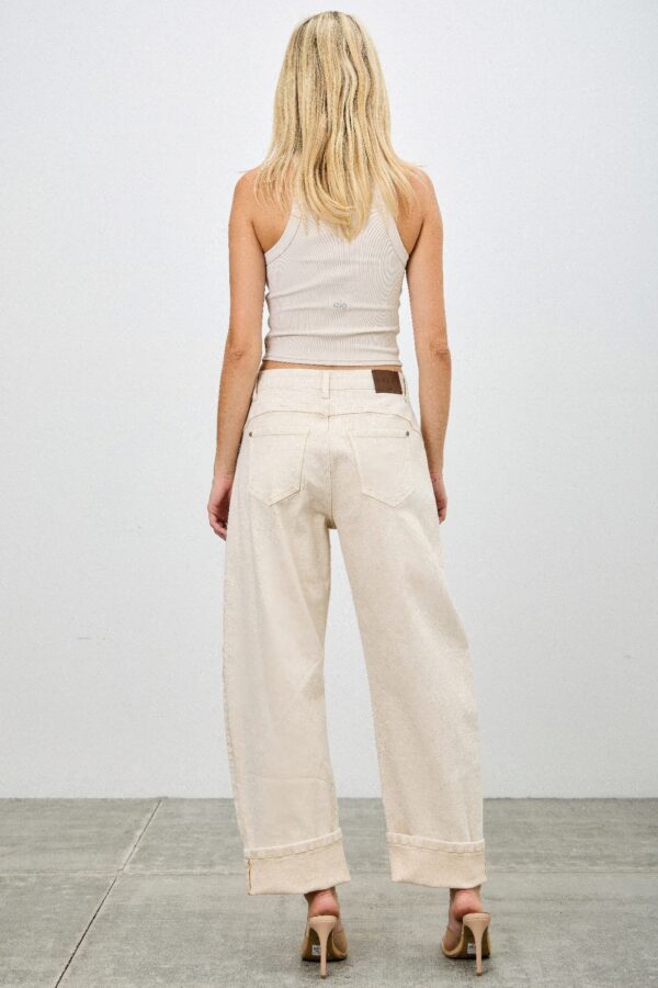 High-Rise Western-Print Barrel-Leg Jeans