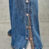 High-Rise Wide-Leg Jeans with Snap Side Buttons