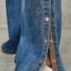 High-Rise Wide-Leg Jeans with Snap Side Buttons