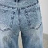 High-Rise Contrast Wide-Leg Jeans with Ribbon Tie