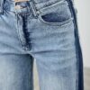 High-Rise Contrast Wide-Leg Jeans with Ribbon Tie
