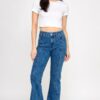 High-Rise Bell Bottom Jeans with Seam Detail