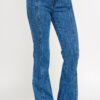 High-Rise Bell Bottom Jeans with Seam Detail