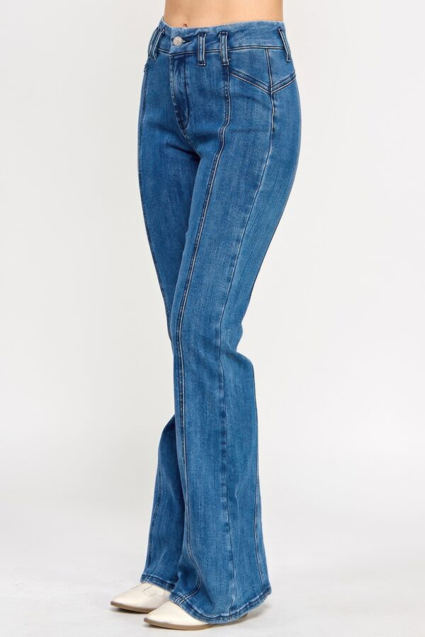 High-Rise Bell Bottom Jeans with Seam Detail