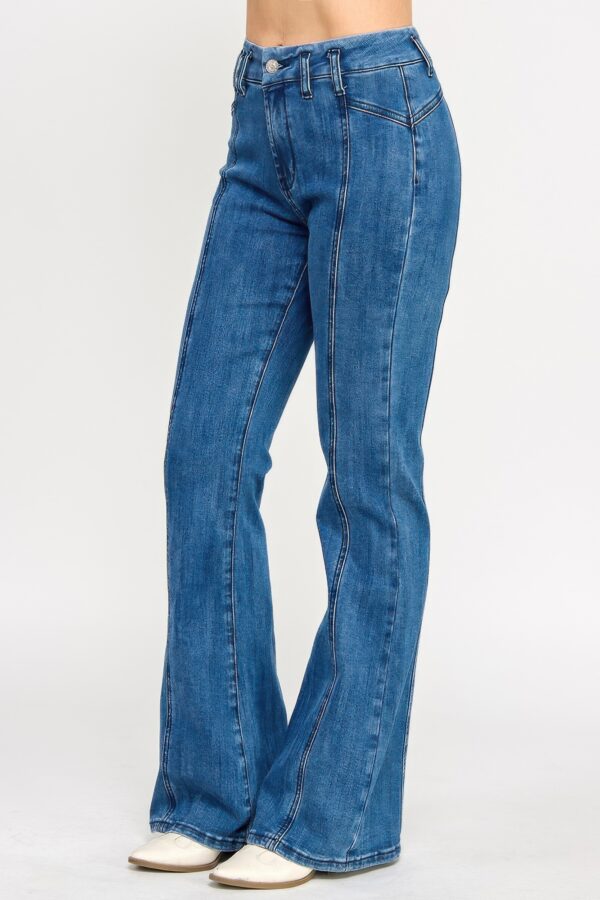 High-Rise Bell Bottom Jeans with Seam Detail