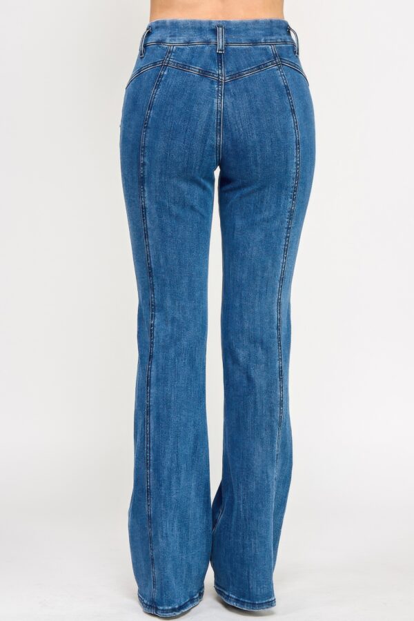 High-Rise Bell Bottom Jeans with Seam Detail