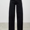 High-Rise Straight Jeans with Front Pleat
