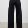 High-Rise Straight Jeans with Front Pleat