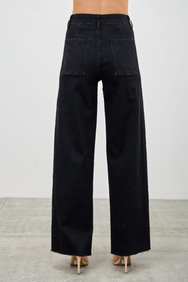 High-Rise Straight Jeans with Front Pleat