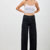 High-Rise Straight Jeans with Front Pleat