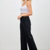 High-Rise Straight Jeans with Front Pleat