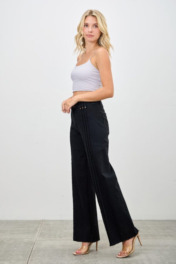 High-Rise Straight Jeans with Front Pleat
