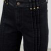 High-Rise Straight Jeans with Front Pleat