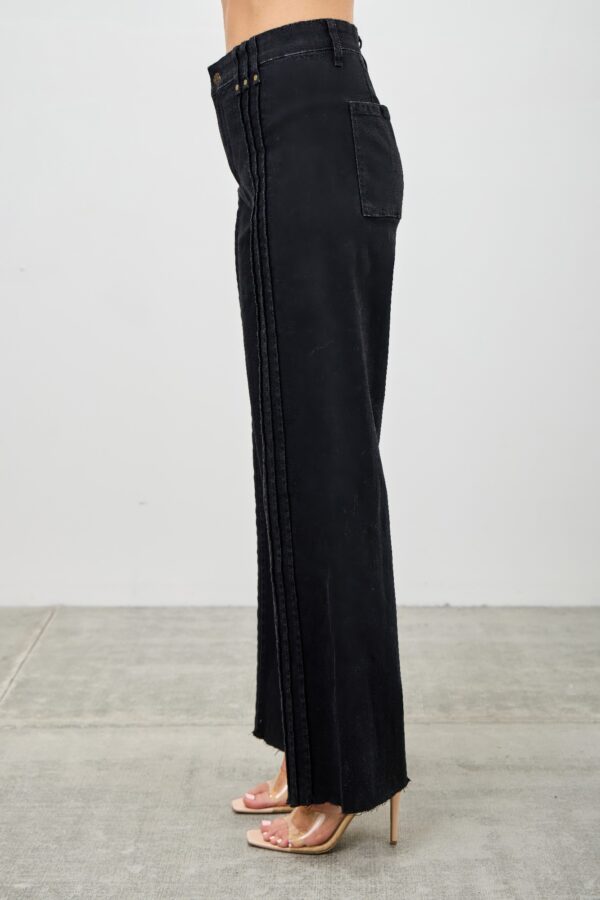High-Rise Straight Jeans with Front Pleat