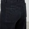 High-Rise Straight Jeans with Front Pleat