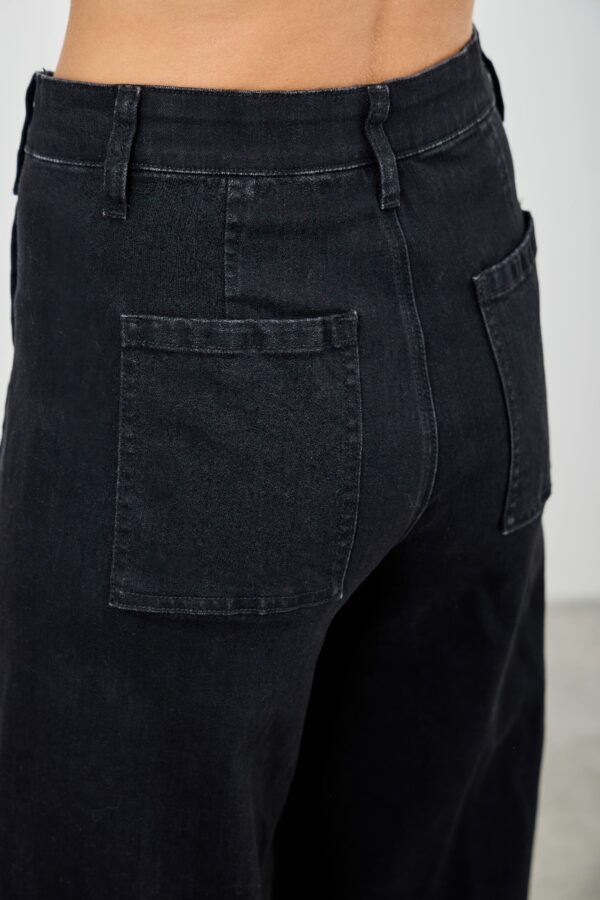 High-Rise Straight Jeans with Front Pleat