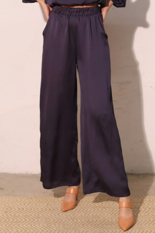 Hammered Satin Pocket Pants – Soft Shimmer, Made in USA