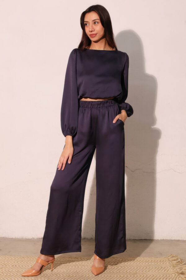 Hammered Satin Pocket Pants – Soft Shimmer, Made in USA
