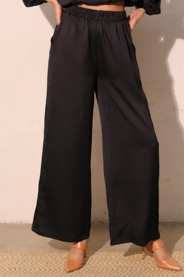 Hammered Satin Pocket Pants – Soft Shimmer, Made in USA