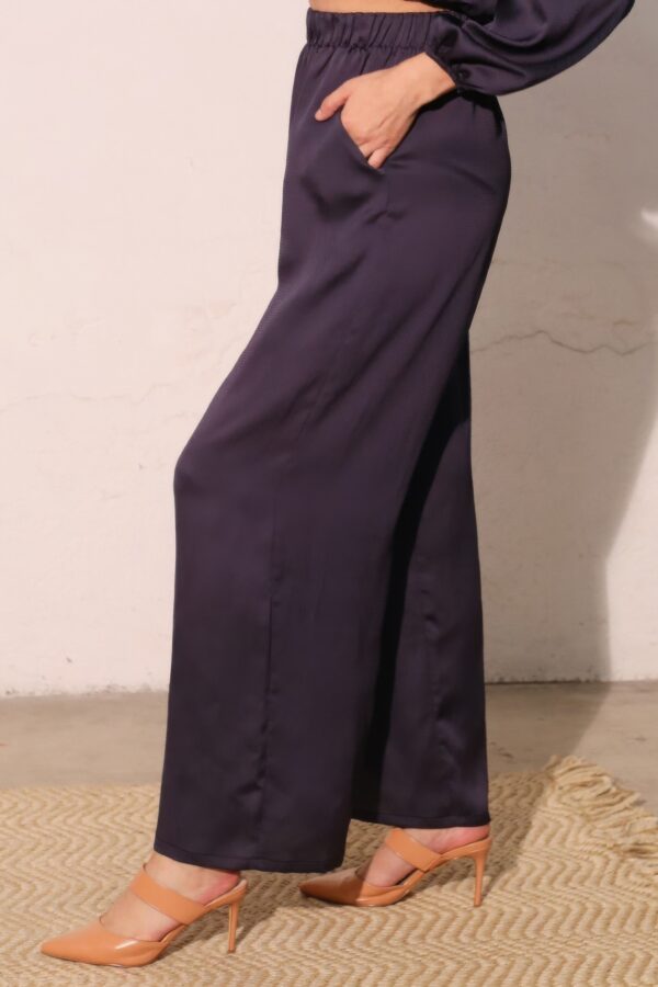 Hammered Satin Pocket Pants – Soft Shimmer, Made in USA