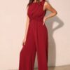 Textured Twist-Front Wide-Leg Jumpsuit – Made in USA