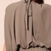 Mock-Neck Textured Caftan Jumpsuit – Made in USA