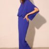 Mock-Neck Textured Caftan Jumpsuit – Made in USA