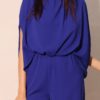 Mock-Neck Textured Caftan Jumpsuit – Made in USA