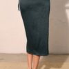 Washed Satin Crepe Side-Wrap Midi Skirt – Tie Waist