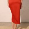 Washed Satin Crepe Side-Wrap Midi Skirt – Made in USA