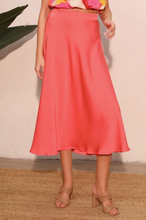 Washed Poly Silk Midi Swing Skirt – Vintage Pleats