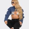 Cropped Denim Button-Down Bolero – Tailored Collar