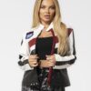 PU Leather Colorblock Jacket – High Neck