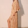 Boho Lurex Chiffon Cape Maxi Dress – Shimmer Overlay