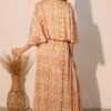Boho Lurex Chiffon Cape Maxi Dress – Shimmer Overlay
